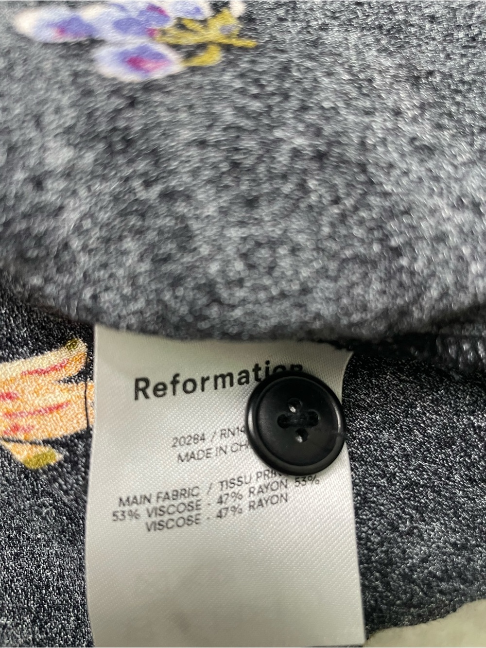 Reformation Black Midi Dress with Small Floral Print - Picture 7 of 10